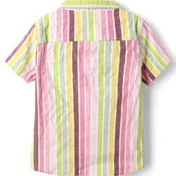 Babyhug Cotton Knit Half Sleeves Shirt & Shorts Set with Stripes - Navy Blue image 3