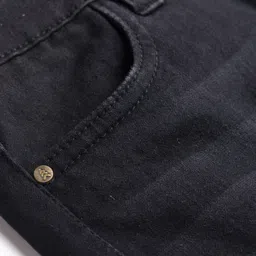 Pine Kids Denim Woven Full Length Washed Jeans With Pocket - Black image 3