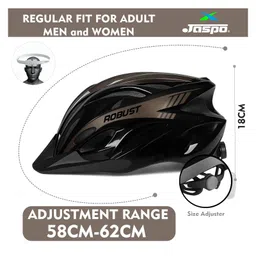 JASPO Robust Cycling Skating Helmet for Men & Women with Detachable Visor | High-Density EPS | Universal Fit 5862 cm | Lightweight 230g | PC Shell | for Skateboard, Kick Scooter (Metallic Black) image 3