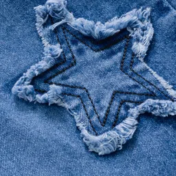 arias by lara dutta Arias Cotton Woven Full Length Stretchable Dark Washed Jeans With Star Applique - Navy Blue image 3