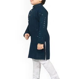 Kidotsav Boys Ethnic Motifs Embroidered Regular Kurta with Pyjamas image 2