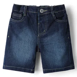 Babyhug Cotton Knit Half Sleeves Shirt & Shorts Set with Stripes - Navy Blue image 4