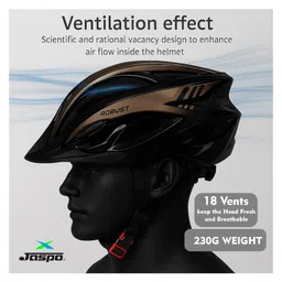 JASPO Robust Cycling Skating Helmet for Men & Women with Detachable Visor | High-Density EPS | Universal Fit 5862 cm | Lightweight 230g | PC Shell | for Skateboard, Kick Scooter (Metallic Black) image 4