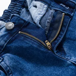 arias by lara dutta Arias Cotton Woven Full Length Stretchable Dark Washed Jeans With Star Applique - Navy Blue image 4