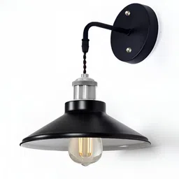 Homesake Black Metal Abstract Shaped Shaped Wall Lamp image 4