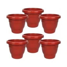 Virajsanchi 6-Pcs Brown Plastic High Quality Planters-picture-13