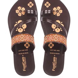 FOOT CARE Women PU Printed One Toe Flats image 5