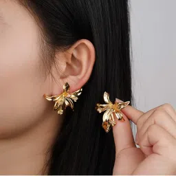 VIEN Gold Anti-Tarnish Gold Plated Stud Earrings-picture-12