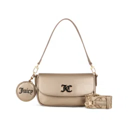 juicy couture accessories Juicy Couture Gold Solid Pu Handheld Bag with Detachable Coin Pouch and Stra-picture-23