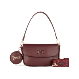 juicy couture accessories Juicy Couture Wine Solid Pu Handheld Bag with Detachable Coin Pouch and Stra-picture-12
