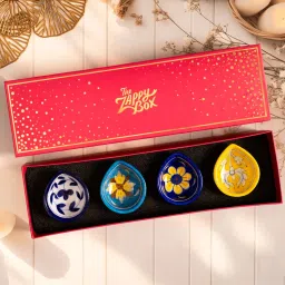 THE ZAPPY BOX Blue Pottery Diya (Pack of 4)-image-69