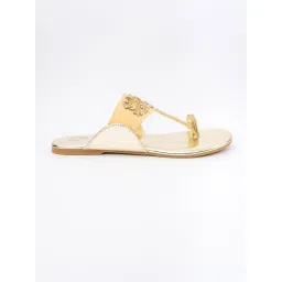 NR BY NIDHI RATHI Embellished Gold Kolhapuris image 3