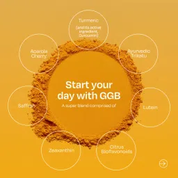 Gunam Golden Glow Blend with Vit C Curcumin & Saffron for Immunity + Gut + Skin Nutraceutical Powder image 3