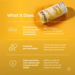 Gunam Golden Glow Blend with Vit C Curcumin & Saffron for Immunity + Gut + Skin Nutraceutical Powder image 4