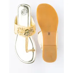 NR BY NIDHI RATHI Embellished Gold Kolhapuris image 5