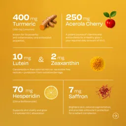 Gunam Golden Glow Blend with Vit C Curcumin & Saffron for Immunity + Gut + Skin Nutraceutical Powder image 5