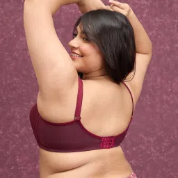 Nykd by Nykaa Luxe Jacquard Minimiser Bra Maroon NYB231 image 5