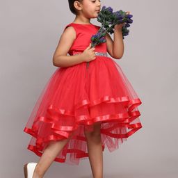 Toy Balloon kids Girls Net Round Neck High-Low Hemline Fit & Flare Dress-picture-24