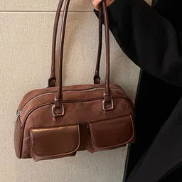 KPOP Women Solid Baguette Shoulder Bag-image-96
