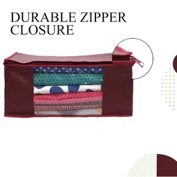 AMAK INC Maroon Fabric Multi-Utility Wardrobe Organisers image 2