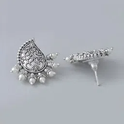 STYYO Silver-Plated Artificial Beads Contemporary Studs Earrings image 3