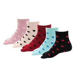 POLLOLOCO Women Pack Of 5 Printed Mid-Calf-Length Socks-picture-13