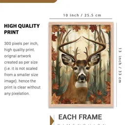 WALLLANE Multicolor Deer and Botanical Wall Painting Pack of 2 image 3