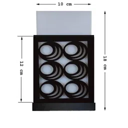 Gojeeva Black & White 2 Pieces Textured Wooden Square Shaped Wall Lamps image 2