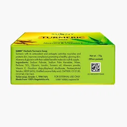 SUNNY HERBALS Set Of 6 Turmeric Soap Enriched With Aloevera & Vitamin E - 75 g Each image 2