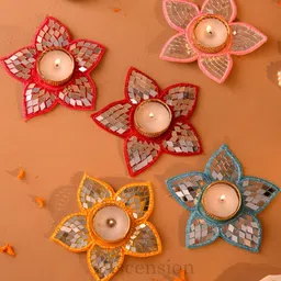 Ascension Yellow & Red 5 Pieces Candle Holders image 1