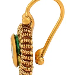 DZINETRENDZ Gold-Plated Pearls Stud Nosepin image 3