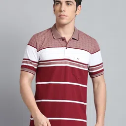 Monte Carlo Men Striped Polo Collar Pockets T-shirt-picture-25