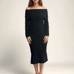 Outzidr Women Off-Shoulder Bodycon Midi Dress-image-15