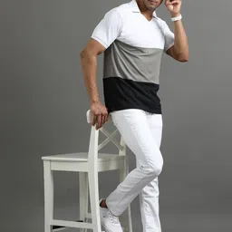 ECOLINE Clothing Men Antimicrobial Colourblocked Polo Collar T-shirt image 5