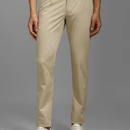 Louis Philippe Sport Men Striped Slim Fit Pleated Trousers-picture-18