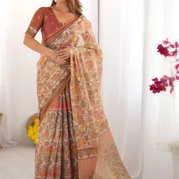 ALMAARI FASHION Ethnic Motifs Pure Cotton Banarasi Saree image 2