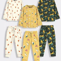 Orange Sugar Unisex Kids Printed T-shirt with Pyjamas-picture-17