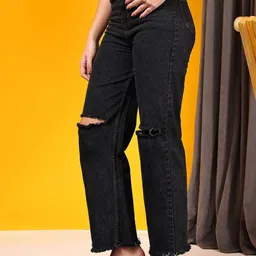 Kotty Women Wide Leg High-Rise Stretchable Regular Jeans image 4