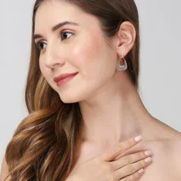 OOMPH Set Of 2 Crystals Studded & Beaded Contemporary Drop Earrings image 4