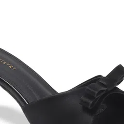 Chemistry Embellished PU Work Kitten Sandals with Bows image 4