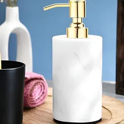 NikkisPride White Abstract Marble Soap Dispenser image 1