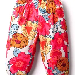 Kookie Kids Full Length Lounge Pants Flower Print - Orange-picture-22