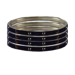 Vidhya Kangan Blue Stone Stud Brass Bangle image 2