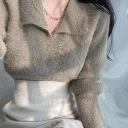 KPOP Women Pullover with Fuzzy Detail-picture-19