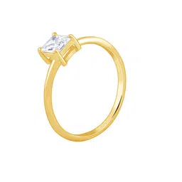 GIVA 925 Sterling Silver Gold Plated Cubic Zirconia Studded Beauty Ring image 3