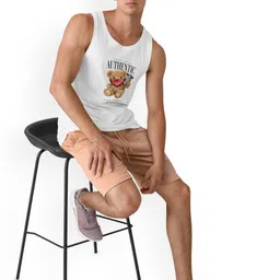 DAB SHARK Printed Gym Vest DAB-SHARK-06-WHITE-XS image 4