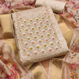 Panzora Floral Embroidered Sequinned Unstitched Dress Material-picture-39