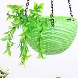 go hooked Rattan Hanging Planters Pot with Metal Hanging Chain image 4