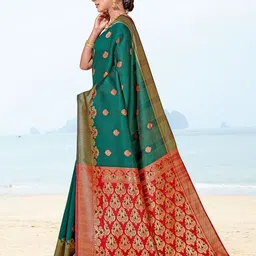 Anouk Rustic Ethnic Motifs Zar Kanjeevaram Saree image 4