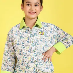 BAESD Girls Geometric Printed Shirt Style Top-picture-23